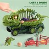 cobefy Dinosaur Fossil Skeleton Transport Truck Toy Playset with Lights & Sounds, Bone Carrier Trailer Vehicle Dino Figures Toy, Ideal Birthday Present for 3 Years Old and Up Boys & Girls