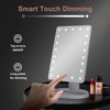 COSMIRROR Lighted Makeup Vanity Mirror with 10X Magnifying Mirror, 21 LED Lighted Mirror with Touch Sensor Dimming, 180°Adjustable Rotation, Dual Power Supply, Portable Cosmetic Mirror (White)…