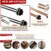 EWH-02 Electric Water Heater Tune-Up Kit, Water Heater Parts - Two 4500W 240V Heater Elements, Universal Upper Water Heater Thermostat, Lower Thermostat and Protective Covers. Fits Most brands