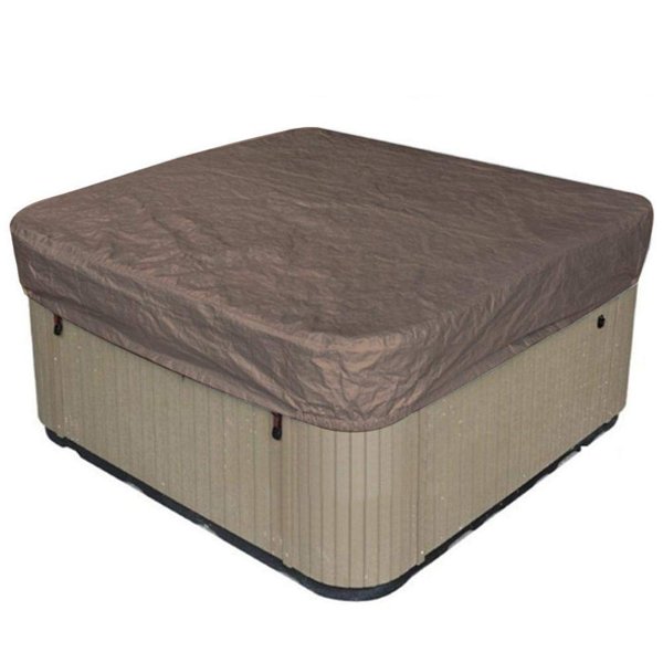 Outdoor Square Hot Tub Cover, Waterproof Sunproof SPA Cover Protector 90.9x90.9x11.8in (Coffee)