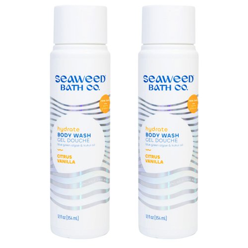 Seaweed Bath Co. Hydrate Body Wash, Citrus Vanilla Scent, 12 Ounce (Pack of 2), Shower Gel for Men & Women, Vegan, Paraben Free, Sulfate Free, Cruelty Free
