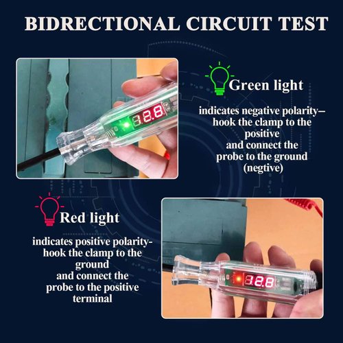 AWBLIN Automotive Test Light Digital LED Circuit Tester, DC 2.6V-32V Auto Electric Tester Light Tool with Voltmeter and Probe for Checking Vehicle Car Truck Motorcycle Boat Fuses and Battery Voltage