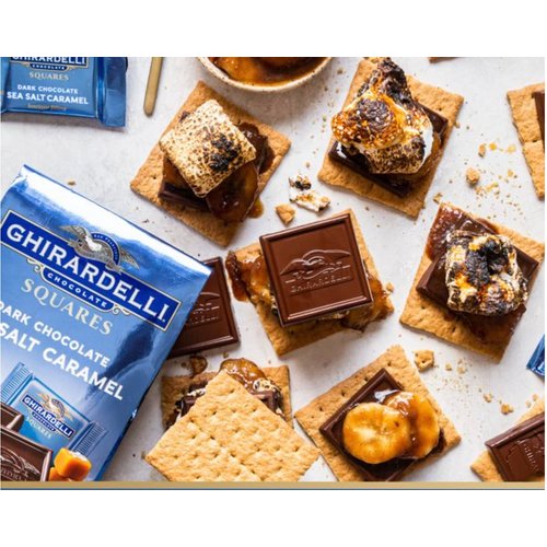 Ghirardelli Dark and Caramel Sea Salt, Chocolate Squares, 5.32 oz. (Pack of 2)