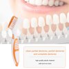 Denture Brush Denture Toothbrush Washing Brush Dual Head Safe Denture Washing Tools,Premium Hygiene Denture Brush False Teeth Brushing Tools for Denture Care Denture Tool Oral Care Orange