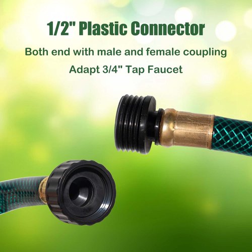 FUNJEE 1/2" 15 FT Outdoor Garden Hose for Lawns, Boat Hose, Flexible and Durable,No Leaking, GHT Fitting for Household (Green, 15FT)