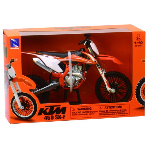 NewRay KTM 450 SXF Dirt Bike, Realistic and Functional, Kids Toy or Collectible Motorcycle 1/10 Scale (57943)