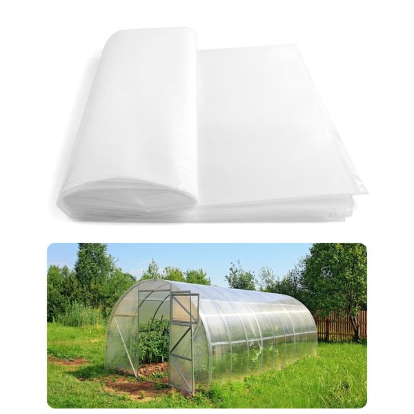 6.5*13.1FT Clear Greenhouse Plastic Sheeting, 6 Mil Thickness Polyethylene Greenhouse Film Hoop, UV Resistant Green House Film Sheeting Cover Plant Cover Sheeting for Farms, Agriculture, Garden