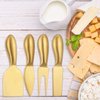 Patelai 4 Pieces Stainless Steel Cheese Knives Set, Cheese Tools with Cheese Slicer and Cheese Cutters for Kitchen (Gold)