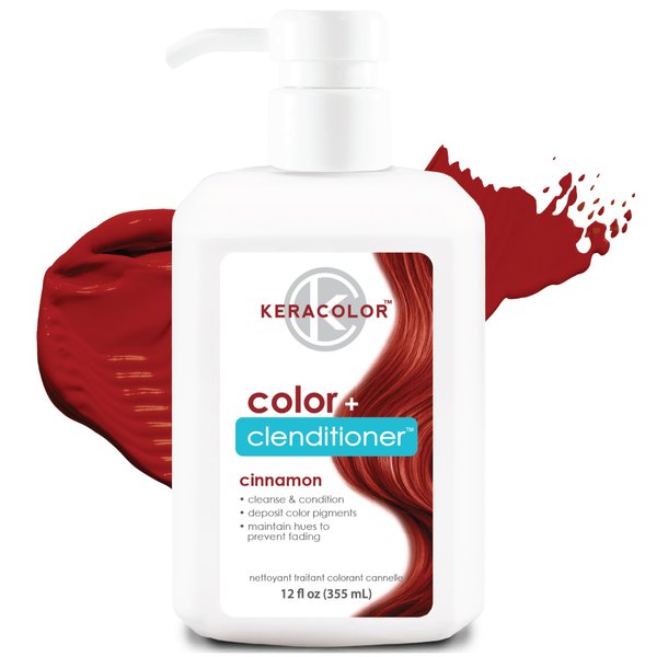 Keracolor Clenditioner CINNAMON Hair Dye - Semi Permanent Hair Color Depositing Conditioner, Cruelty-free, 12 Fl. Oz.
