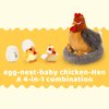 MaoGoLan 8Pcs Chicken Stuffed Animals, Stuffed Laying Hen Chicken Plush Toys with 3 Babies Chickens and 3 Eggs,1 Nest House Plush Set, Cute and Soft Farm Stuffed Animals Gift for Kids,Girls,Boys