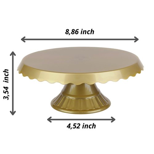 Grupo Mirandinha - Thin Acrylic Cake Stand with Lace - Durable, Modern and Reusable Design for Special Occasions - Gold Finish