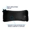 POSTURELY Inflatable Travel Lumbar Back Support Pillow Self-Inflating for Airplanes, Car or Desk (Black)