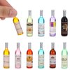 10 Pcs 1:12 Scale Mini Wine Bottles Cake Toppers Wine Drinks Decoration Beer Glass Model Mini House Drink Accessories for Dollhouse Miniature Bottles Cake Decorations
