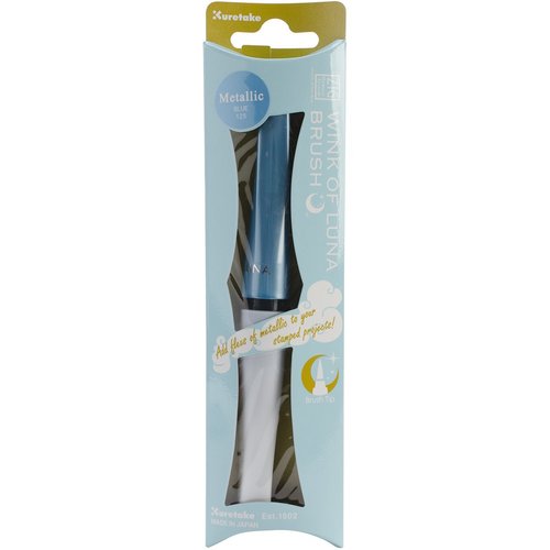 Zig Zig Memory System Wink of Luna Metallic Brush Pen, Blue