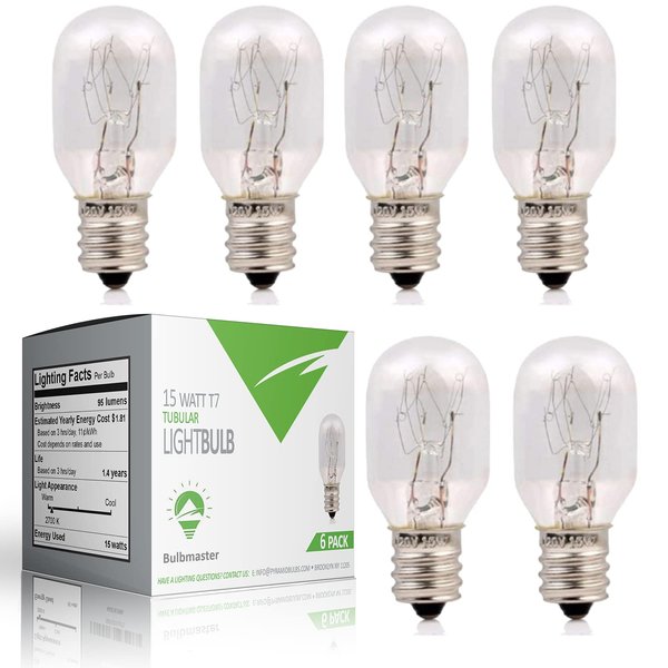 BULBMASTER 15 Watt Himalayan Salt Lamps Bulbs and Night lights Replacement Light bulbs lamps 2.15" - fits E12 Socket Candelabra Base night light night lamp bulbs