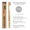 GoWoo 100% Natural Bamboo Toothbrush Soft - Organic Eco Friendly Toothbrushes with Soft Nylon Bristles, BPA-Free, Biodegradable, Dental Care Set (Pack of 4, Adult, Beige)