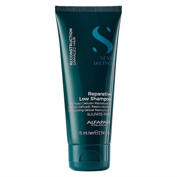 Alfaparf Milano Semi Di Lino Reconstruction Reparative Travel Size Shampoo for Damaged Hair - Hydrating Shampoo for Dry Hair - Restores Fiber & Elasticity - Sulfate & Paraben Free - Vegan (2.54 oz)