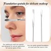 Thinp Makeup Spatula,Foundation Spatula Make Up Spatula Tool with Silicone Cosmetic Spatula Stainless Steel Makeup Palette Double Edged Spatula for Small Area of Face