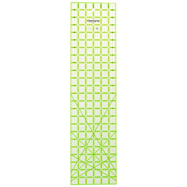 Omnigrid Non-Slip quilter's Ruler, 6" x 24", Neon Green
