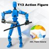 FAMOPLAY 4PCS T13 Action Figure Already Assembled,Dummy 13 Action Figure, Titan 13 Action Figure, Robo 13 for Collectors Desktop Decoration,Boys Multi Movable Joints Toys(Golden+White+Blue+Black)