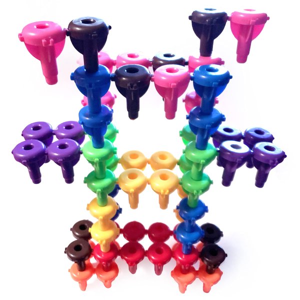 KIDS KORNER Brain Building Set Construction Toys - Interlocking Engineering Tinker Fine Motor Skills Educational Toys - 64 pc Stem Toys for Boys and Girls 3 4 5 6 7 Years Old