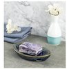 LungMongKol Shop Ceramic Soap Dish with Self Draining Tray for Bar Soap, Bathroom, Kitchen (Blue)