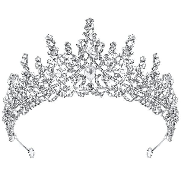 Crystal Tiara Sliver Crown Headband Birthday Tiaras Wedding Headbands Sparkling Tiara Headband for Women and Girls
