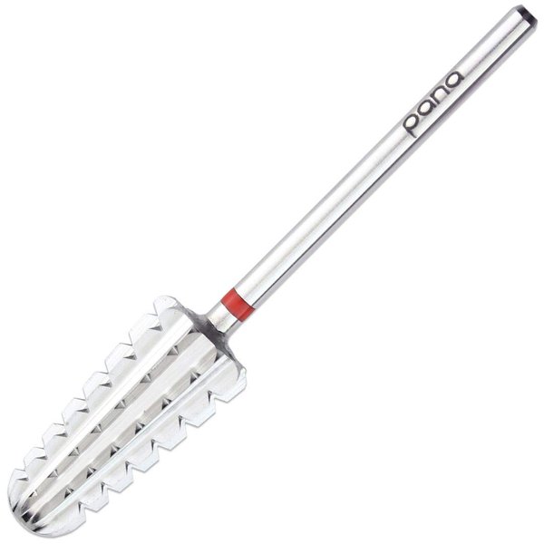 PANA Nail Carbide Volcano Bit - Two Way Rotate use for Both Left and Right Handed - Fast remove Acrylic or Hard Gel - 3/32" Shank - Manicure, Nail Art, Drill Machine (3x Coarse, Silver)