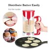 Pancake Batter Dispenser Electric Batter Mixer Separator for Cupcakes Pancakes Cookie Cake Waffles or Any Baked Goods, Batter Dispenser with Clear Tick Marks, Easy to Use (40.58oz - Clear/Red)