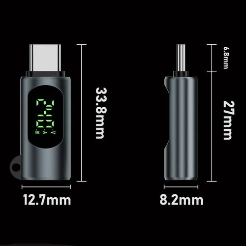 GLHONG 80Gbps USB C Adapter, 240W Type C Male to Female Extender Converter Thunderbolt 5 Extension Support 48V/5A 8K@60Hz OTG Data Transfer & Charge with LED Digital Display 2pack (Black)
