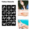 Qpout Tattoo Stencils For Kids Adults, 16 Sheets Henna Tattoo Stencil Kit, Small and Big Tattoo Stencils Designs, Tattoo Stencils for Real Tattoos, Skeleton Spider Owl Flower Butterfly Tribal Totem