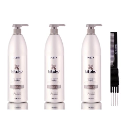 yper Asp Kitoko Age Prevent Cleanser (34 oz) with Teasing Comb Pack 3