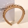 Rhinestone Raffia Padded Headband for Women Boho Rattan Straw Headbands Crystal Jeweled Embellished Wicker Braid Woven Hairband Summer Beach Holiday Party Hair Accessories (A Rattan Padded Hairband)