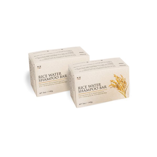 mimosu Rice Water for Hair Growth Shampoo Bar 2set - all in one Fermented Rice shampoo Bar for Strengthening Weak or Damaged Hair soap, Moisturizing, Unscented, pH Balance, Curly hair product