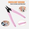 Rhinestone Remover, Rhinestone Remover Nipper, Stainless Steel Nail Art Scissors, Nail Art Decorations Remover DIY Tool, Nail Cutter Manicure Tools (Pink)