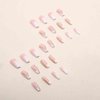 Enppode Pink Press on Nails Long Acrylic Nails Coffin Fake Nails with Glitter Full Cover Glossy Nails 24PCs