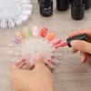 Tbestmax 720 Pcs Nail Color Swatches, Clear Nail Polish Color Sample Swatch with Number Stickers, Round False Nail Display Tips