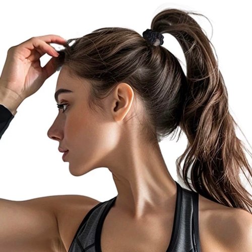 Nothstein 16Pcs Black Small Satin Skinny Scrunchies for Women Girls | Satin Hair Ties for Thick Thin Hair | Hair Elastics Bands No Damage No Crease Ponytail Holder | Softer Hair Accessories Gift