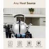 DclobTop Stove Top Whistling Tea Kettle 2.5 Quart Classic Teapot Mirror Polished Culinary Grade Stainless Steel Teapot for Stovetop