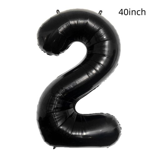 Basketball Themed 2nd Birthday Party Balloons，40inch Black Number Balloon 2，Basketball Balloons 2nd Birthday，2nd Birthday Basketball Theme Party Supplies (Black Basketball Number Balloon 2)