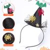 Witch Hat Headband Spider Hairband for Women Girls Halloween Hair Accessories Black Glitter Witch Hat Design Halloween Hair Band Head Wear Gifts