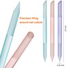 3 Pieces Glass Cuticle Pusher Cuticle Remover Glass Nail File Dual Ended Manicure Pedicure Tools for Nails and Cuticles Care (Pink, Purple, Blue)