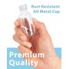 JUVITUS 1 oz / 30 ml Clear Glass Boston Round Bottle with Silver Metal Screw On Cap (12 Pack) + Funnel