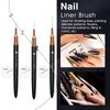 Aeocidy Nail Art Brushes Set - 5pcs Nail Brushes Nail Liner Brush (5/9/15mm) Ombre Nail Brush French Tip Nail Brush Gel Builder Brush Nail Polish Brush Nail Art Design Tools Metal Handle for Nails