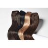 Satin Strands 18 Inch Brown Seamless Clip in Hair Extensions, 100% Human Hair, Add Length and Volume