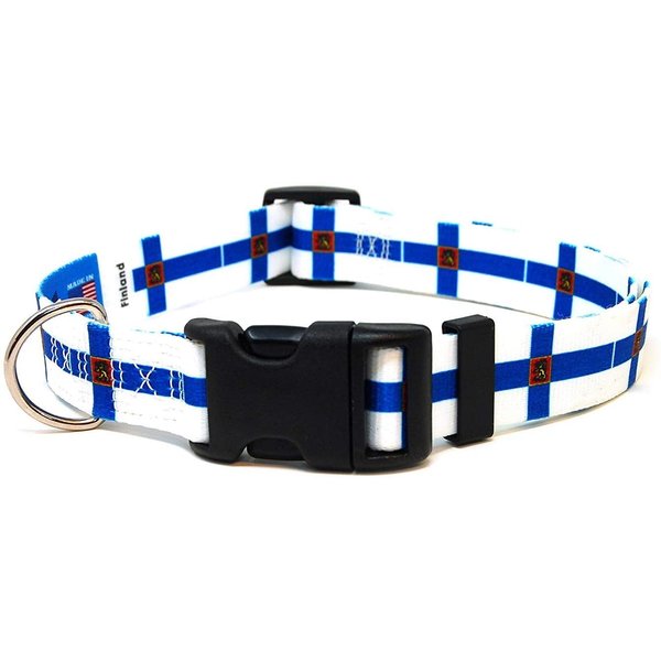 Finland Dog Collar | Finland Flag | Quick-release Buckle | Made in NJ, USA | for Small Dogs