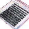 FANDIQ Cluster Lashes Extension Kit,200PCS Individual Eyelash Extension Kit 8-16MIX Fluffy DIY Lash Clusters D Curl Wisper Lashes Kit with Lash Bond and Seal Lash Tweezers for Self Use(60D)