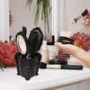 Wide Tooth Comb Round Mirror Makeup Set Hair Brush Set With Holder Vintage Hair Brush Set, Detangling Hair Brush,Rat Tail Comb Vintage Hand Mirror Womens Wallet