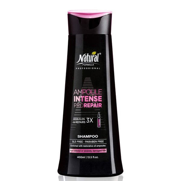 Natural FORMULA Ampoule Intense Hair Shampoo - Professional Ampoule Treatment with Natural Oils - Repair, Restore and Nourish Damaged, Dry, and Color-Treated Hair - Paraben and SLS Free - 13.5 Fl Oz