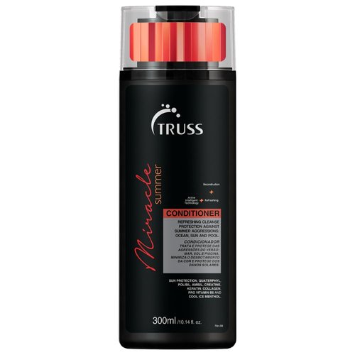 TRUSS Miracle Summer Conditioner - Moisturizing Conditioner, Protects Hair From Sun, UV, Ocean & Pool Water, Adds Shine, Prevents Color Fading - All Hair Types (10.14oz)